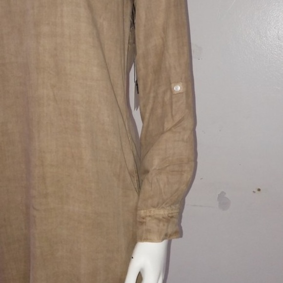 Sneak Peek Tunic Shirt Dress (Khaki) - Picture 7 of 7